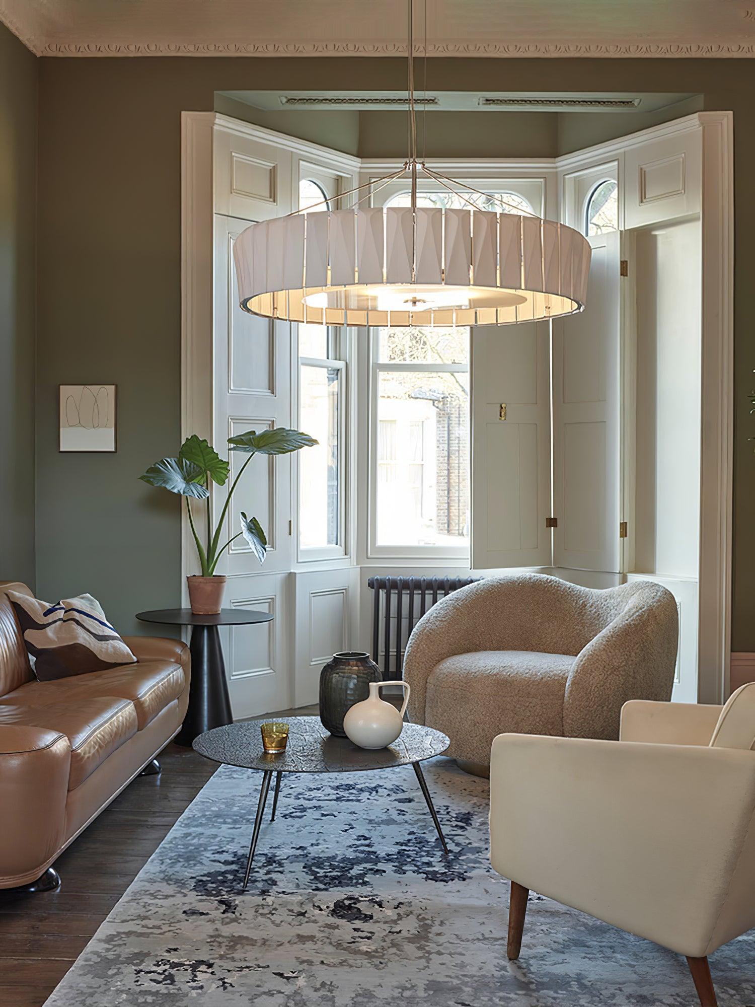 Modern Shard Disc Chandelier Ceramic and Acrylic Integrated Ceiling Light for Luxury Living Spaces