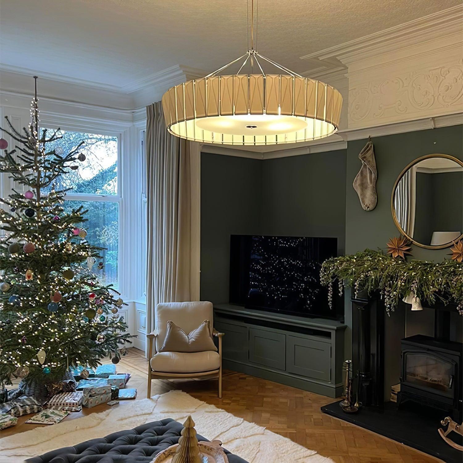 Modern Shard Disc Chandelier Ceramic and Acrylic Integrated Ceiling Light for Luxury Living Spaces