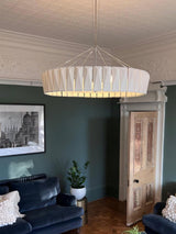 Modern Shard Disc Chandelier Ceramic and Acrylic Integrated Ceiling Light for Luxury Living Spaces