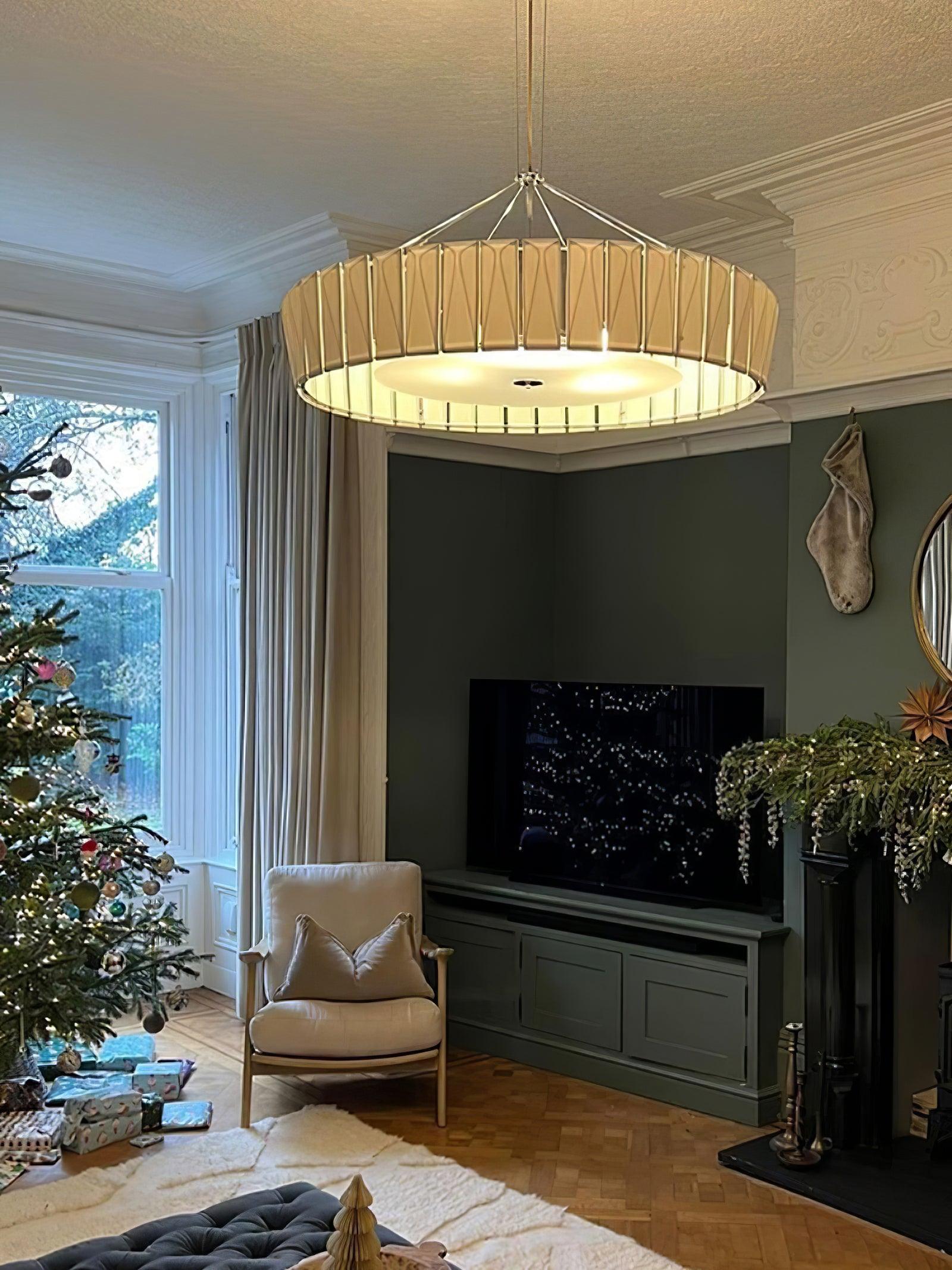Modern Shard Disc Chandelier Ceramic and Acrylic Integrated Ceiling Light for Luxury Living Spaces