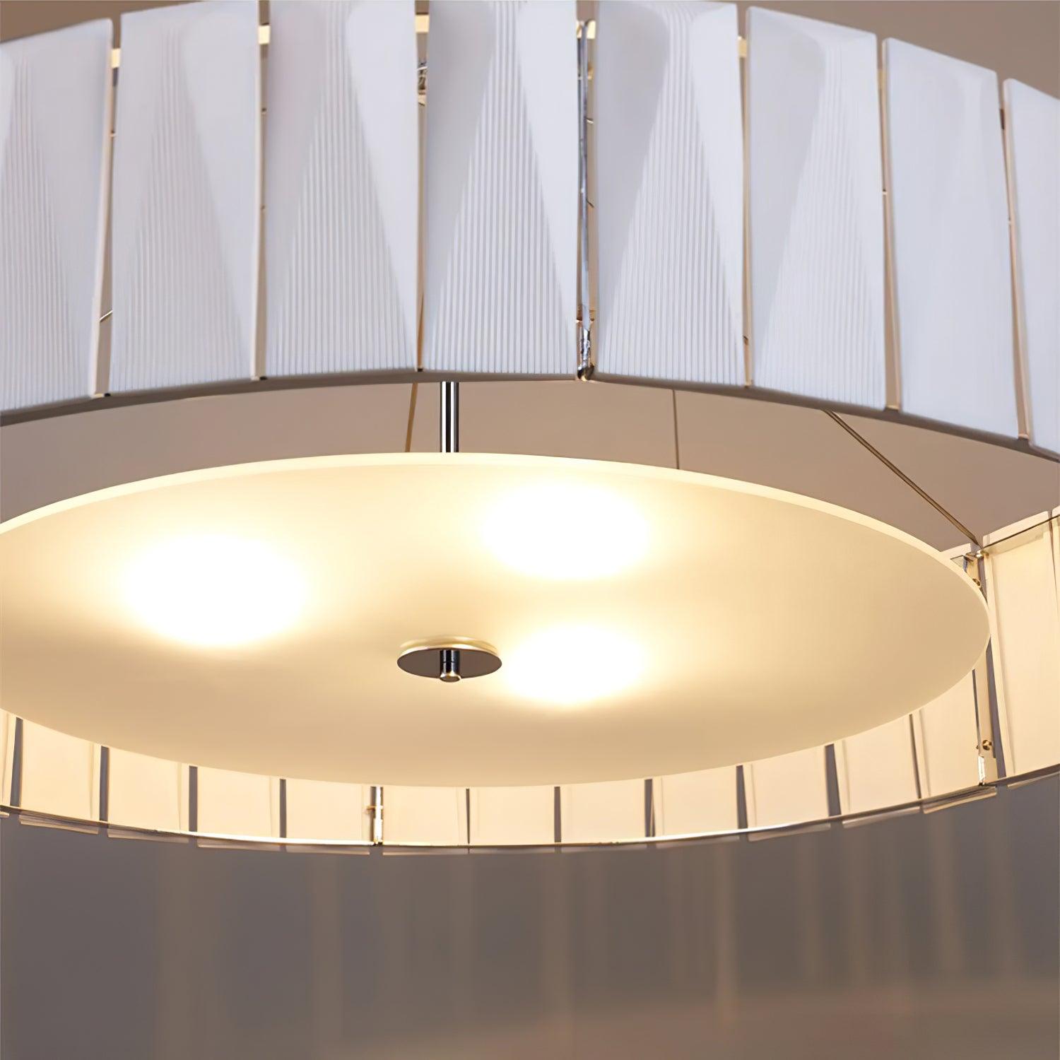 Modern Shard Disc Chandelier Ceramic and Acrylic Integrated Ceiling Light for Luxury Living Spaces