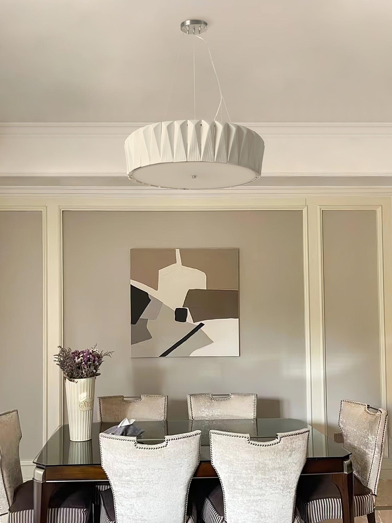 Modern Shard Disc Chandelier Ceramic and Acrylic Integrated Ceiling Light for Luxury Living Spaces