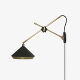 Modern Shear Plug In Wall Sconce Task Lighting with Metal Shade for Bedroom and Kitchen