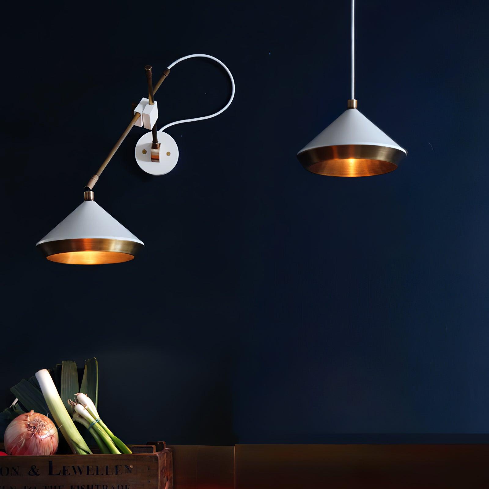 Modern Shear Plug In Wall Sconce Task Lighting with Metal Shade for Bedroom and Kitchen