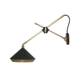 Modern Shear Plug In Wall Sconce Task Lighting with Metal Shade for Bedroom and Kitchen