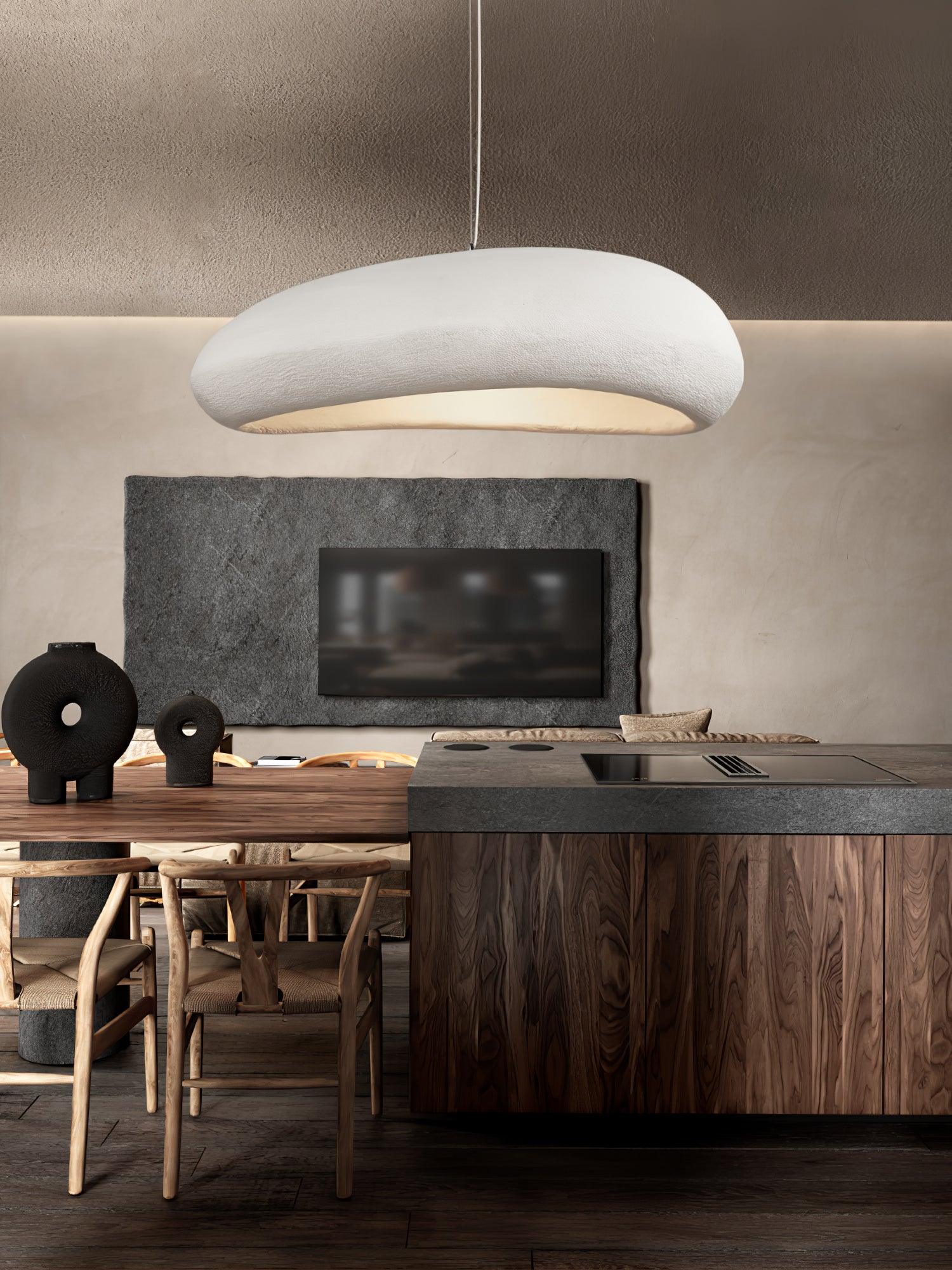 Modern Shinto Cloud Pendant Light White Sculptural Floating Hanging Ceiling Lamp