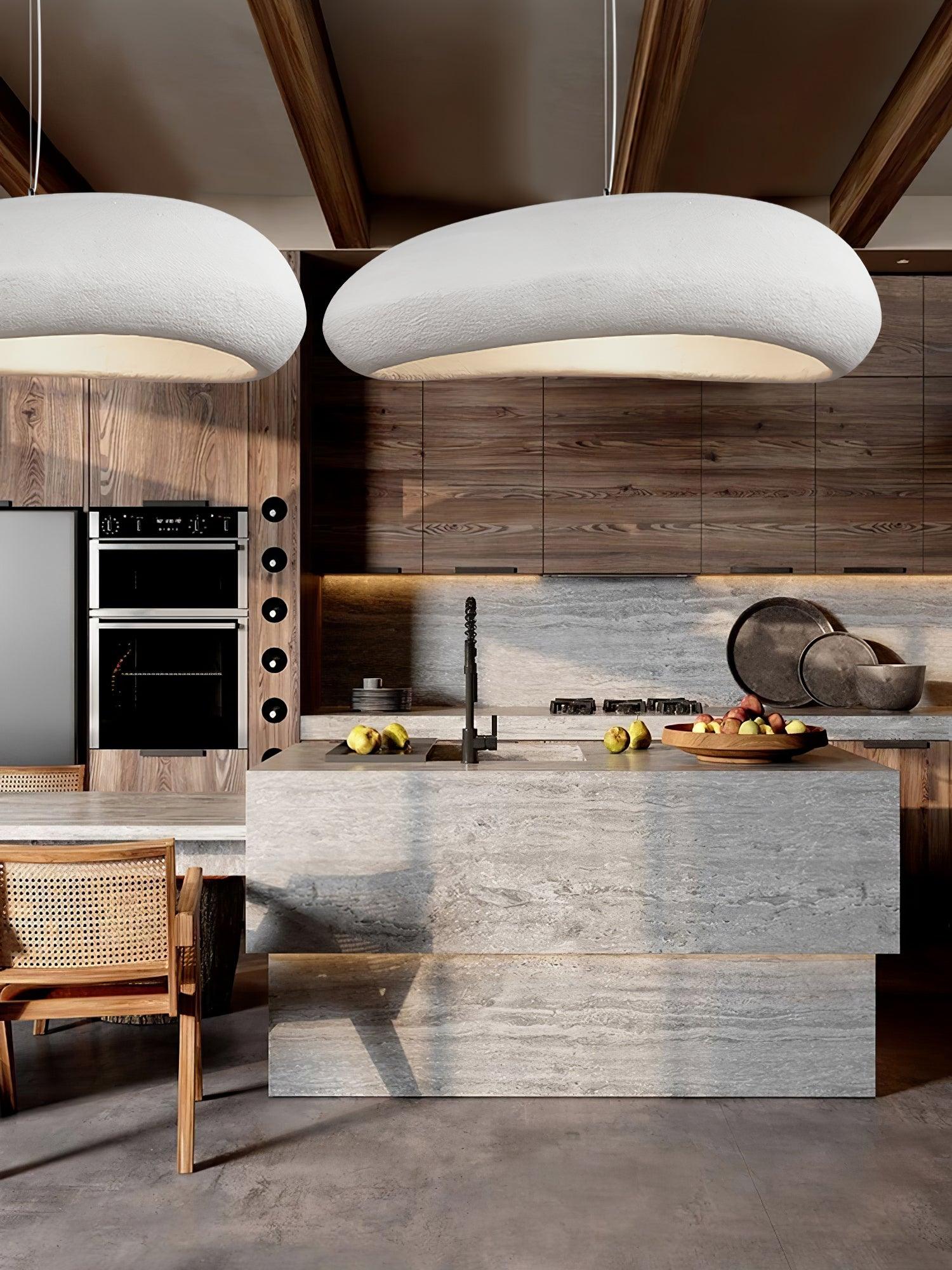 Modern Shinto Cloud Pendant Light White Sculptural Floating Hanging Ceiling Lamp