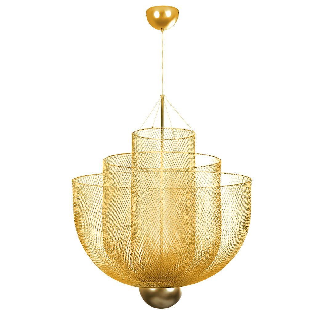 Modern Silver Metal Grid Chandelier Nordic Hanging Lamp for Dining Room and Living Space