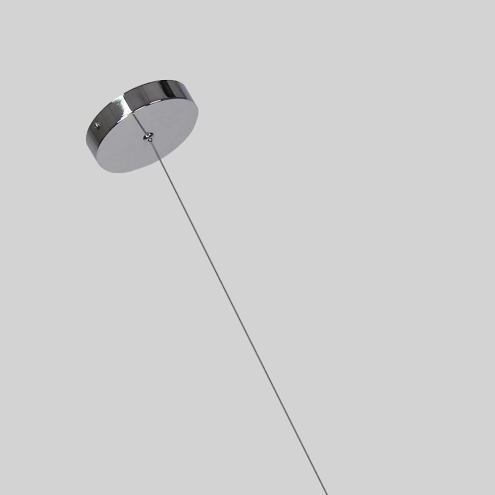 Modern Silver Spherical LED Pendant Light with Chrome Finish and Acrylic Globe