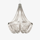 Modern Silver Tassel Aluminum Chain Chandelier Luxury Fringe Pendant Ceiling Fixture