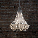 Modern Silver Tassel Aluminum Chain Chandelier Luxury Fringe Pendant Ceiling Fixture