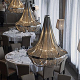 Modern Silver Tassel Aluminum Chain Chandelier Luxury Fringe Pendant Ceiling Fixture