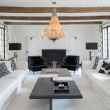 Modern Silver Tassel Aluminum Chain Chandelier Luxury Fringe Pendant Ceiling Fixture