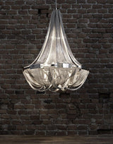 Modern Silver Tassel Aluminum Chain Chandelier Luxury Fringe Pendant Ceiling Fixture