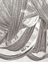 Modern Silver Tassel Aluminum Chain Chandelier Luxury Fringe Pendant Ceiling Fixture