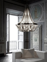Modern Silver Tassel Aluminum Chain Chandelier Luxury Fringe Pendant Ceiling Fixture