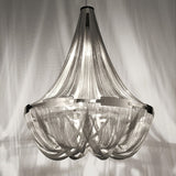 Modern Silver Tassel Aluminum Chain Chandelier Luxury Fringe Pendant Ceiling Fixture