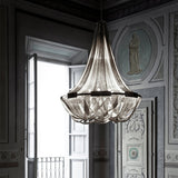 Modern Silver Tassel Aluminum Chain Chandelier Luxury Fringe Pendant Ceiling Fixture