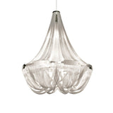 Modern Silver Tassel Aluminum Chain Chandelier Luxury Fringe Pendant Ceiling Fixture