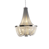 Modern Silver Tassel Aluminum Chain Chandelier Luxury Fringe Pendant Ceiling Fixture