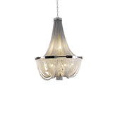 Modern Silver Tassel Aluminum Chain Chandelier Luxury Fringe Pendant Ceiling Fixture