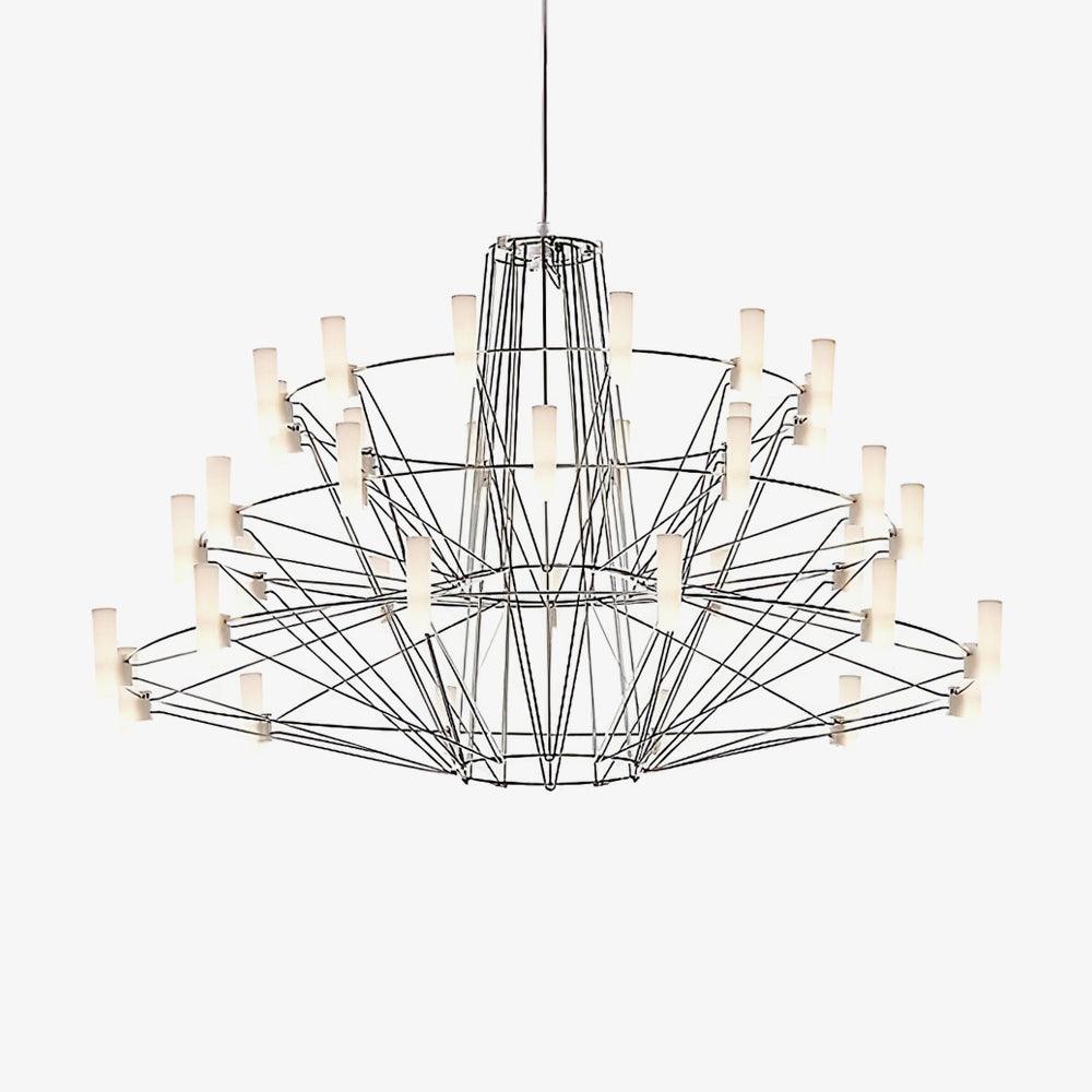 Modern Sky Ballet LED Ring Chandelier Minimalist Stainless Steel and Acrylic Pendant Light Fixture