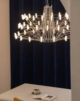 Modern Sky Ballet LED Ring Chandelier Minimalist Stainless Steel and Acrylic Pendant Light Fixture
