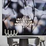 Modern Sky Ballet LED Ring Chandelier Minimalist Stainless Steel and Acrylic Pendant Light Fixture
