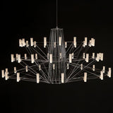 Modern Sky Ballet LED Ring Chandelier Minimalist Stainless Steel and Acrylic Pendant Light Fixture