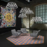 Modern Sky Ballet LED Ring Chandelier Minimalist Stainless Steel and Acrylic Pendant Light Fixture