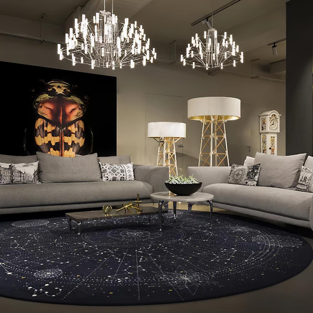 Modern Sky Ballet LED Ring Chandelier Minimalist Stainless Steel and Acrylic Pendant Light Fixture