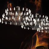 Modern Sky Ballet LED Ring Chandelier Minimalist Stainless Steel and Acrylic Pendant Light Fixture