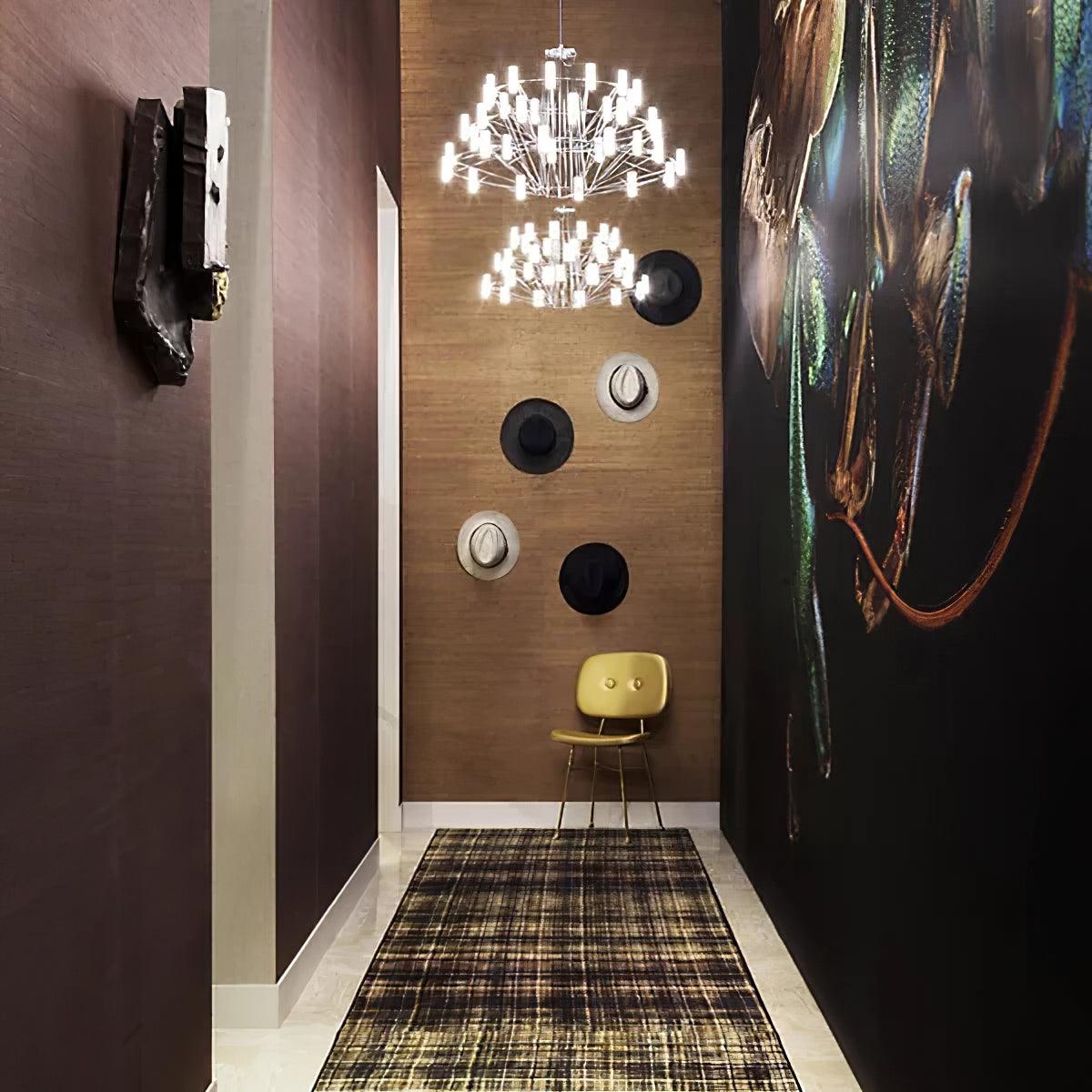 Modern Sky Ballet LED Ring Chandelier Minimalist Stainless Steel and Acrylic Pendant Light Fixture