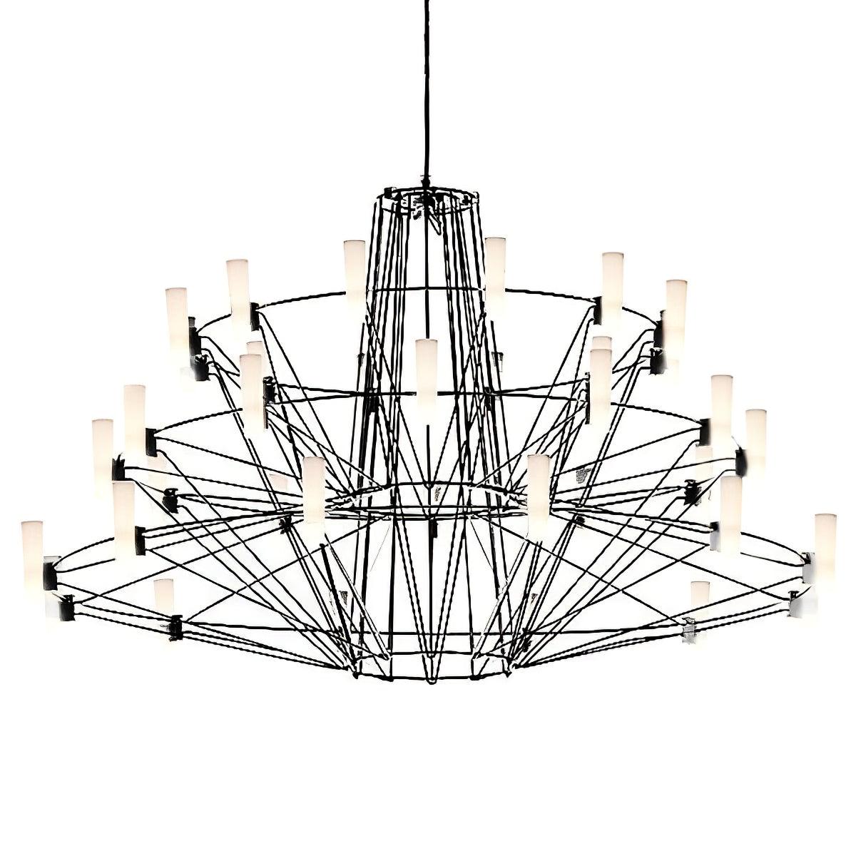 Modern Sky Ballet LED Ring Chandelier Minimalist Stainless Steel and Acrylic Pendant Light Fixture