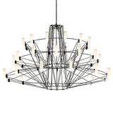 Modern Sky Ballet LED Ring Chandelier Minimalist Stainless Steel and Acrylic Pendant Light Fixture