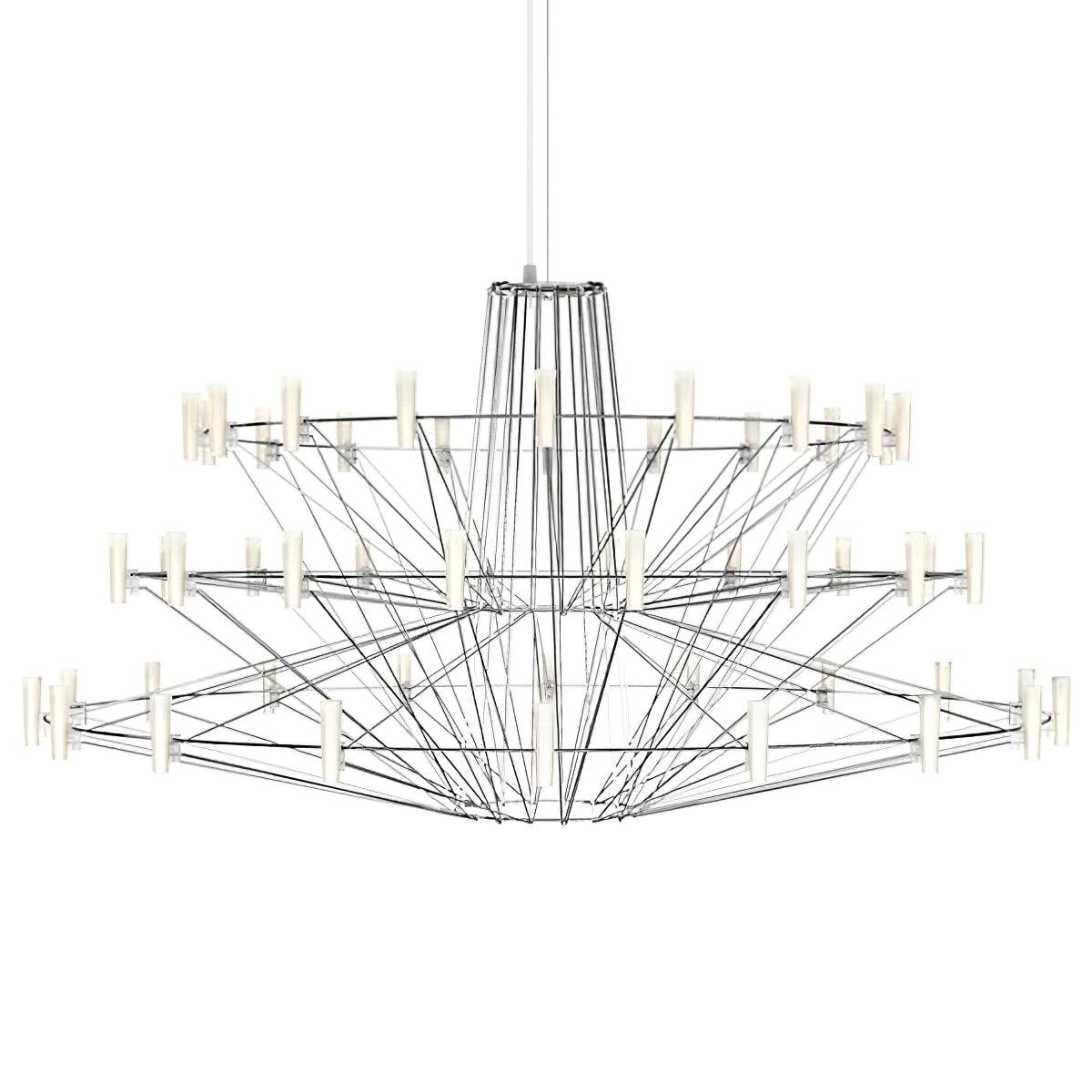 Modern Sky Ballet LED Ring Chandelier Minimalist Stainless Steel and Acrylic Pendant Light Fixture