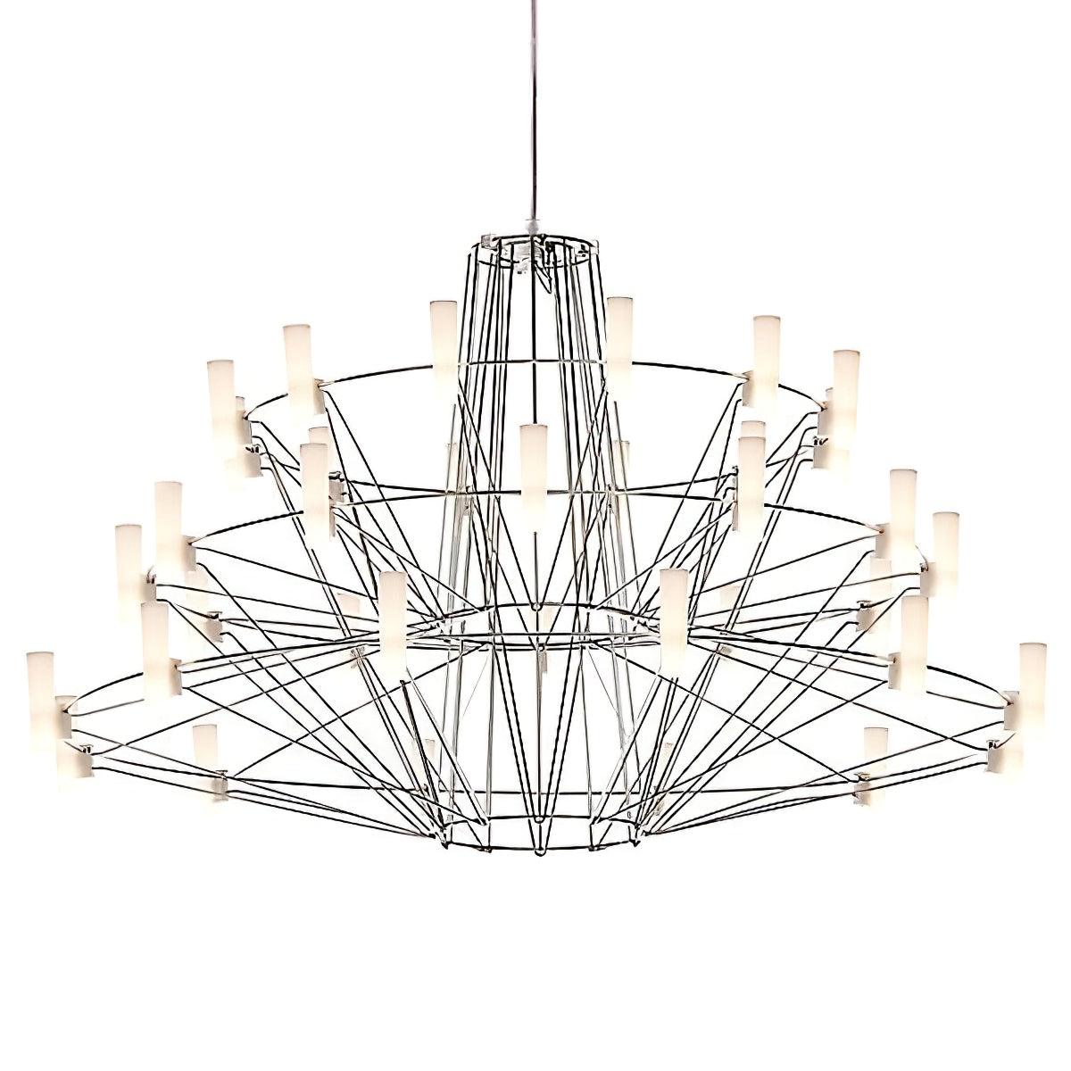 Modern Sky Ballet LED Ring Chandelier Minimalist Stainless Steel and Acrylic Pendant Light Fixture