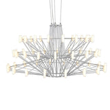 Modern Sky Ballet LED Ring Chandelier Minimalist Stainless Steel and Acrylic Pendant Light Fixture