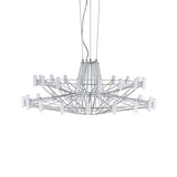 Modern Sky Ballet LED Ring Chandelier Minimalist Stainless Steel and Acrylic Pendant Light Fixture