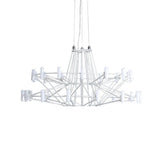 Modern Sky Ballet LED Ring Chandelier Minimalist Stainless Steel and Acrylic Pendant Light Fixture