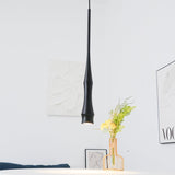 Modern Slim Aluminum Pendant Light with Curved Bamboo Design for Kitchen Island Dining Table
