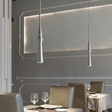 Modern Slim Aluminum Pendant Light with Curved Bamboo Design for Kitchen Island Dining Table