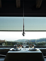 Modern Slim Aluminum Pendant Light with Curved Bamboo Design for Kitchen Island Dining Table