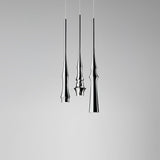 Modern Slim Aluminum Pendant Light with Curved Bamboo Design for Kitchen Island Dining Table