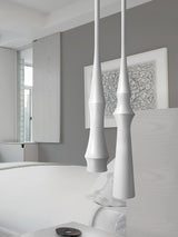 Modern Slim Aluminum Pendant Light with Curved Bamboo Design for Kitchen Island Dining Table