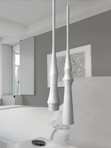Modern Slim Aluminum Pendant Light with Curved Bamboo Design for Kitchen Island Dining Table