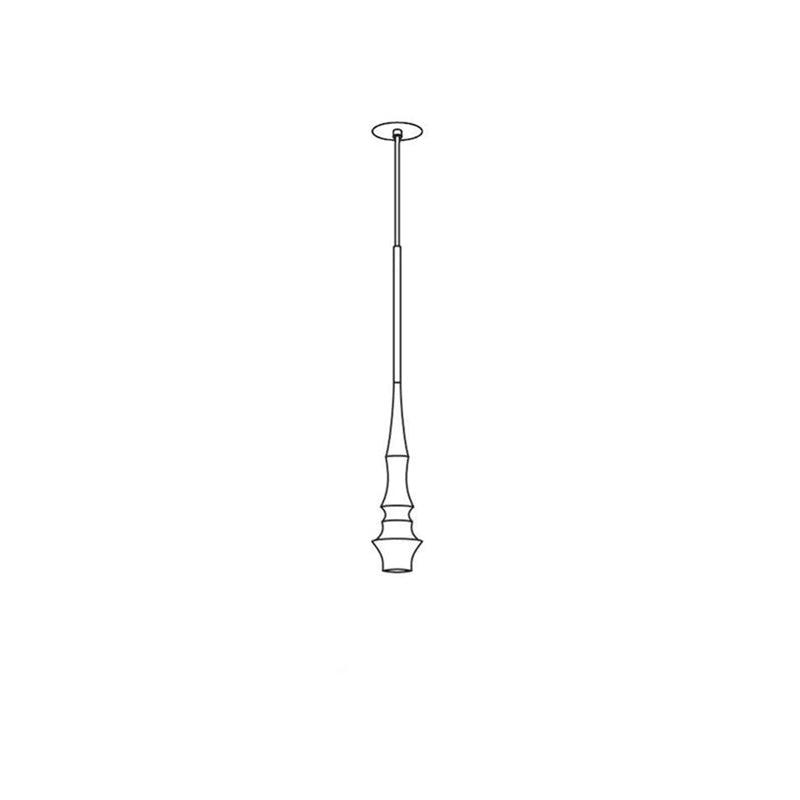 Modern Slim Aluminum Pendant Light with Curved Bamboo Design for Kitchen Island Dining Table