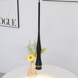 Modern Slim Aluminum Pendant Light with Curved Bamboo Design for Kitchen Island Dining Table
