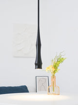 Modern Slim Aluminum Pendant Light with Curved Bamboo Design for Kitchen Island Dining Table
