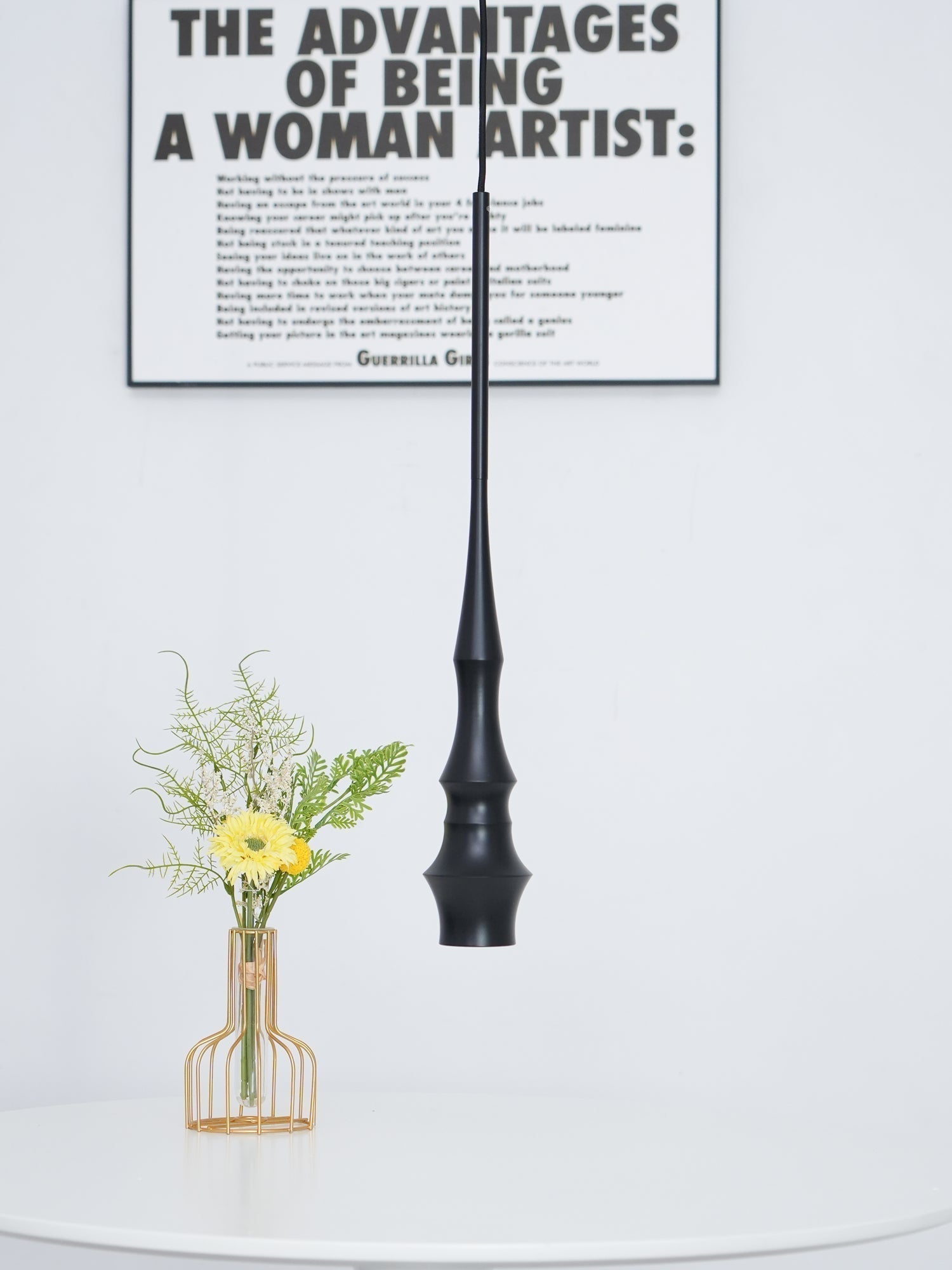 Modern Slim Aluminum Pendant Light with Curved Bamboo Design for Kitchen Island Dining Table